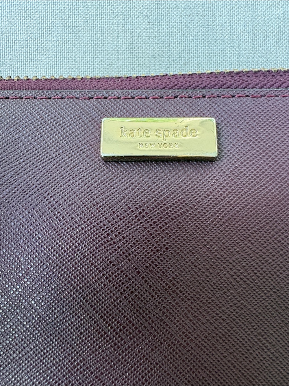 Kate Spade New York Deep Plum (Eggplant) Saffiano Leather Zip Around Wallet - Picture 3 of 9